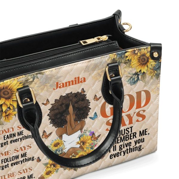 God Says Just Remember Me - Personalized Leather Handbag Sblhblm1402Ta