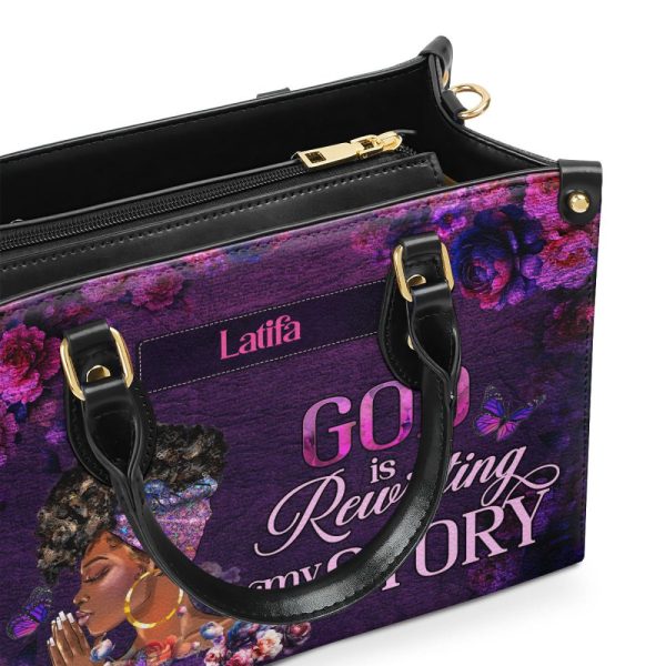 God Is Rewriting My Story - Personalized Leather Handbag Sblhblm1284L