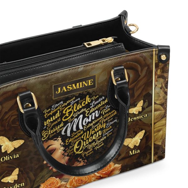 Mom Butterfly - Personalized Leather Handbag Sblhbltn1333M