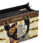 She Is Mom - Personalized Leather Handbag Sbhn01