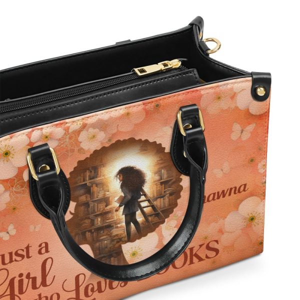 Just A Girl Who Loves Books - Personalized Leather Handbag Stb179