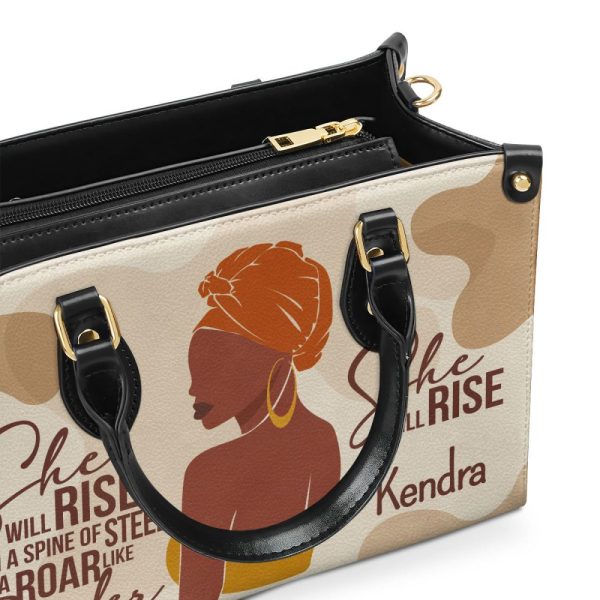 She Will Rise - Personalized Leather Hand Bag Stb99