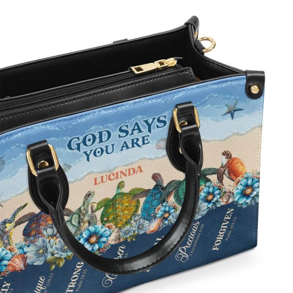 God Says You Are - Personalized Leather Handbag Mb87