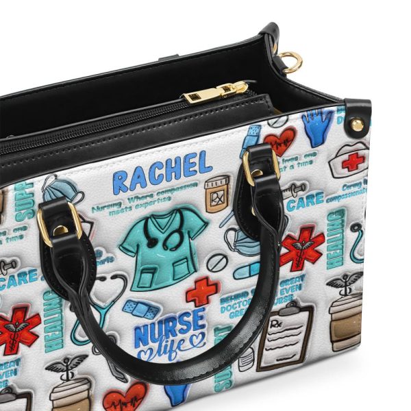 Nurse Life - Personalized Leather Handbag Sbn10