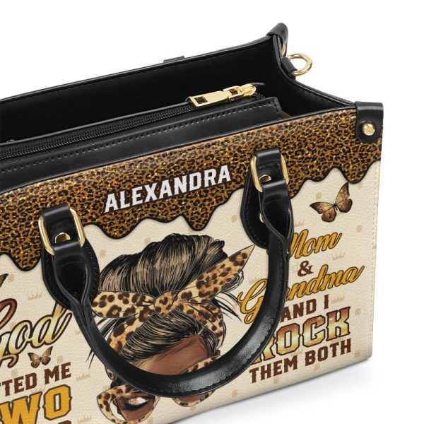 God Gifted Me Two Titles - Personalized Leather Handbag