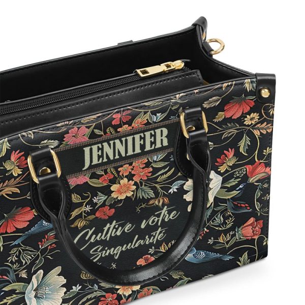 Cultive Votre Singularite - Personalized Leather Hand Bag Sblhbt64