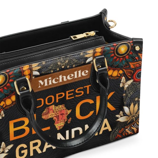 Dopest Black Nana/Grandma - Personalized Leather Handbag Mb64C