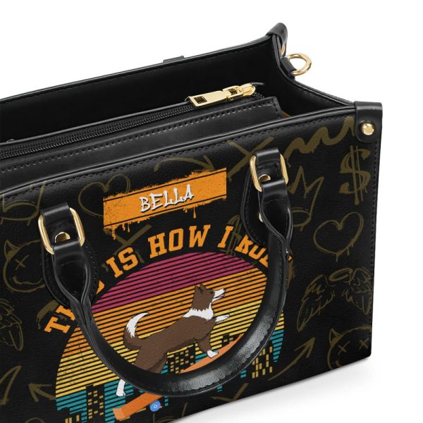 This Is How I Roll - Personalized Leather Hand Bag Sblhbha30