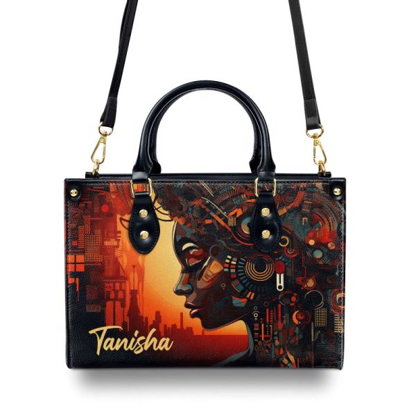 Afrofuturism04 - Personalized Leather Handbag Sb114