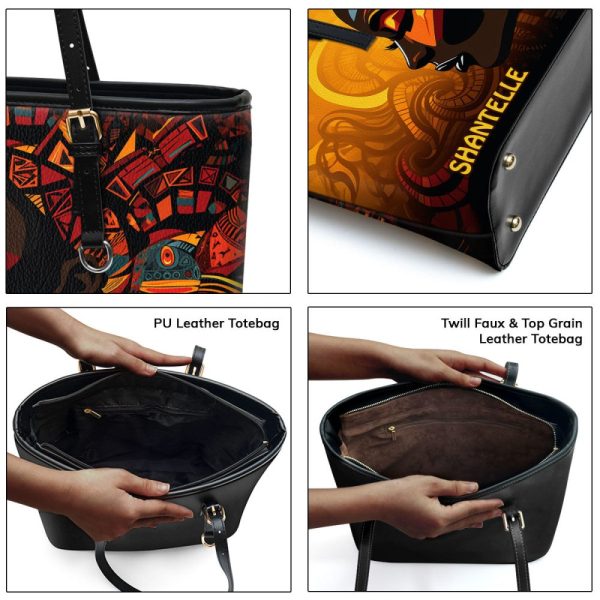 African Culture - Personalized Leather Totebag