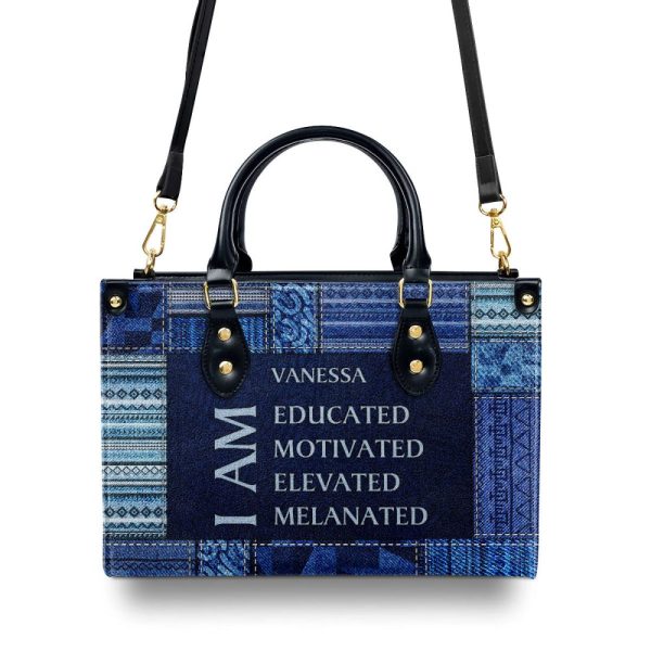 I Am - Jean Personalized Leather Handbag Sb28