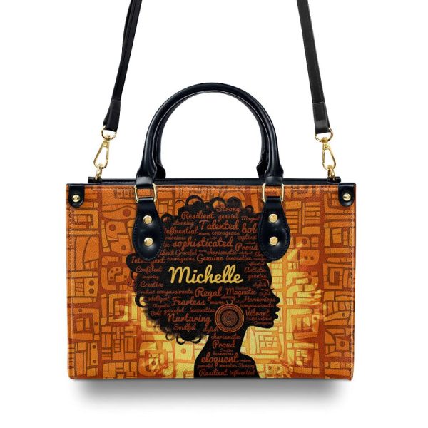 Afro Queen - Galaxy Personalized Leather Handbag Sb47