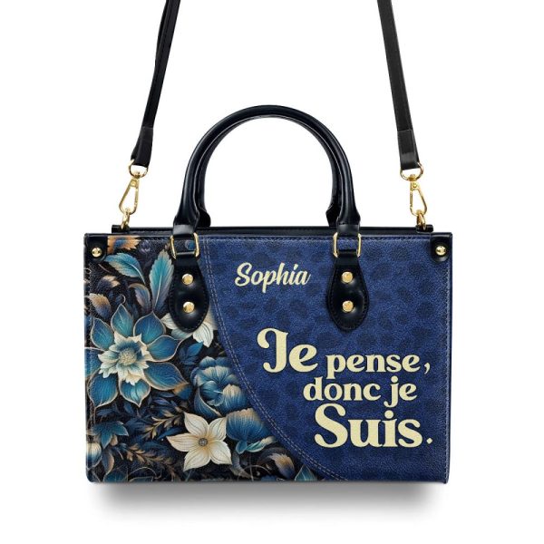 Je Pense, Donc Je Suis - Personalized Leather Handbag Sb605