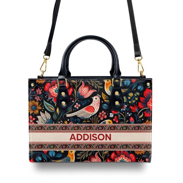 Flower - Four Seasons - Personalized Leather Handbag Stb117