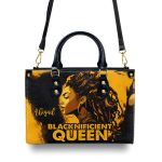 Blacknificient Queen - Personalized Leather Handbag Stb11A