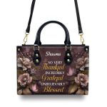 So Very Thankful - Personalized Leather Handbag Stb30