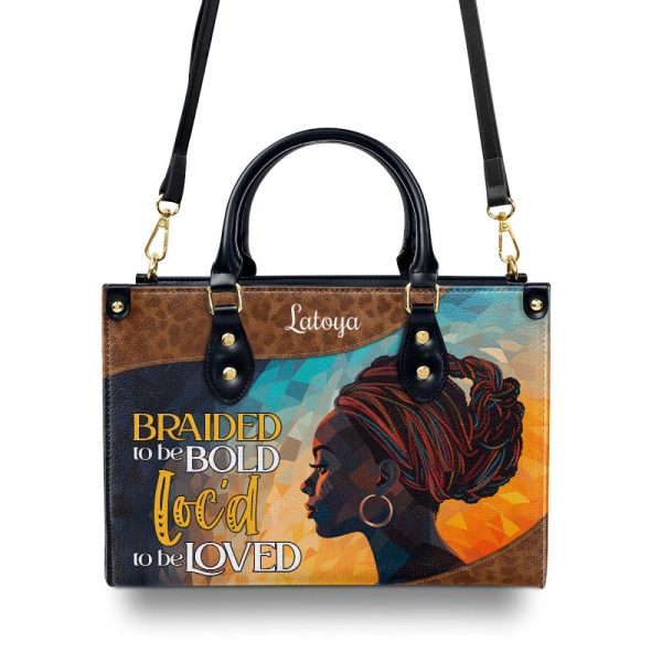 Braided To Be Bold - Personalized Leather Handbag Stb32