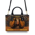 Queen Crowned In Braids - Personalized Leather Handbag Stb33