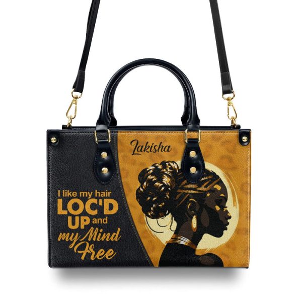 I Like My Hair Loc'D Up - Personalized Leather Handbag Stb39