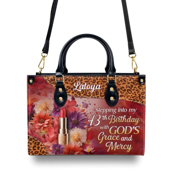 Stepping Into My Birthday - Personalized Leather Handbag Stb61