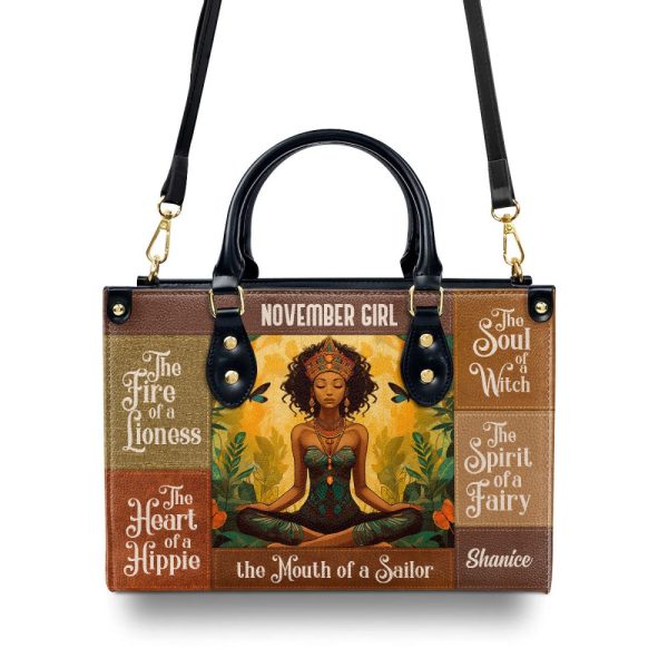 The Soul Of Witch - Personalized Leather Handbag Stb73
