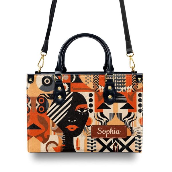 Black Beauty - Personalized Leather Handbag Stb51