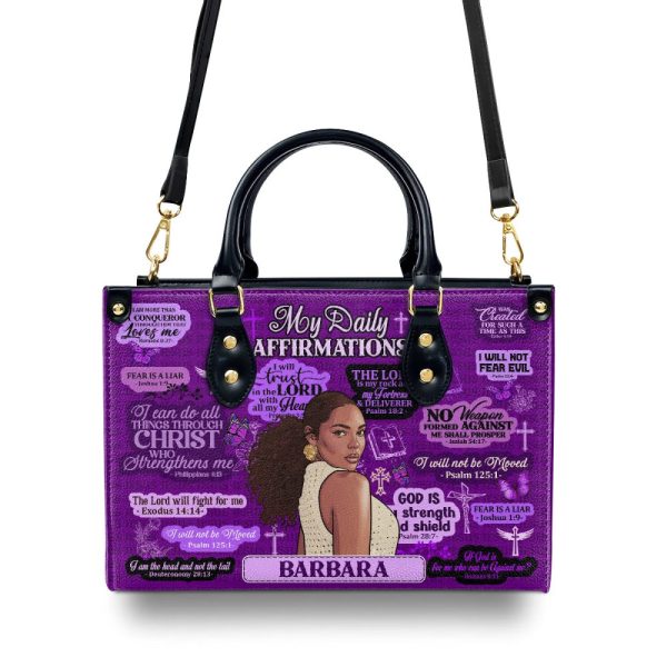 My Daily Affirmations - Personalized Leather Handbag