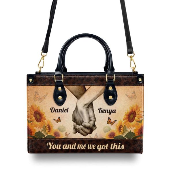 You And Me We Got This - Personalized Leather Handbag Stb187