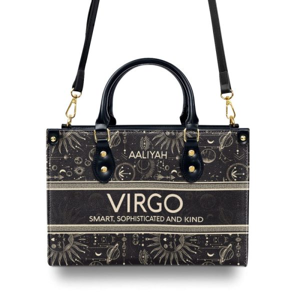 Zodiac Signs - Personalized Leather Handbag Stb217