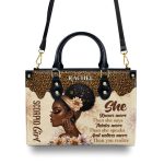 She Knows - Personalized Leather Handbag Sbhn09