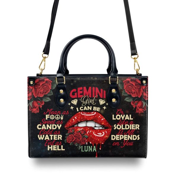 I Can Be Mean - Personalized Leather Handbag Sbt37