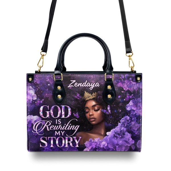 God Is Rewriting My Story - Personalized Leather Handbag