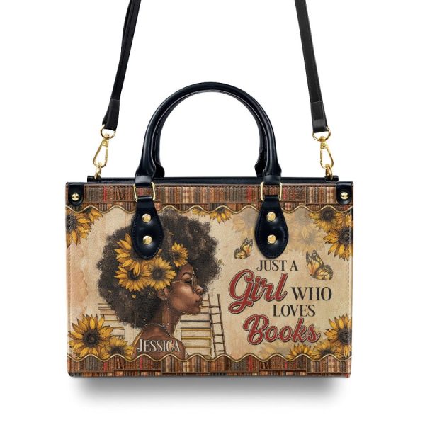 Just A Girl Who Loves Books - Personalized Leather Handbag Sblhbltn766