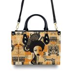 Black Origin Art - Personalized Leather Handbag Stb50