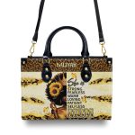 She Is Mom - Personalized Leather Handbag Sbhn01