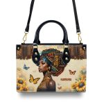 A Gorgeous Black Queen - Personalized Leather Handbag Sblhblm1097Ta