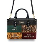 I Am Bold, Loved, Strong, Resilient - Personalized Leather Handbag Sbhn03