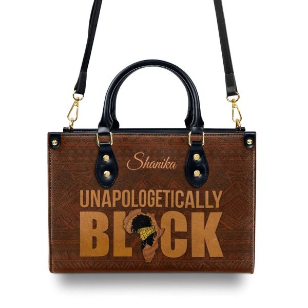 Unapologetically Black - Personalized Leather Handbag Stb167