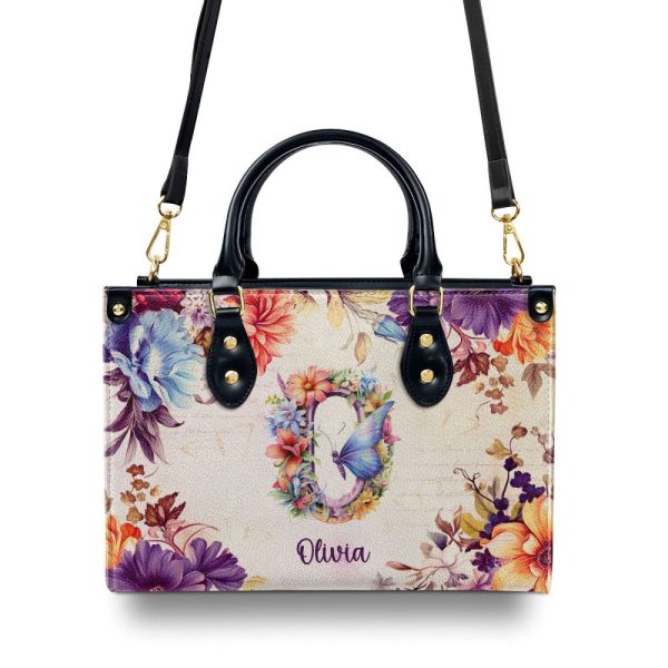 Initial Letter - Personalized Leather Handbag Sb98