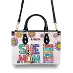 She Is Mom - Personalized Leather Handbag