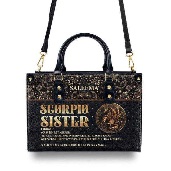 Sister Zodiac Sign - Personalized Leather Handbag Sblhblm2071M