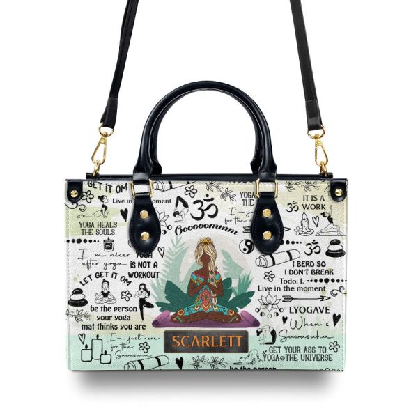 I'M Nicer After Yoga - Personalized Leather Hand Bag Sblhbt73