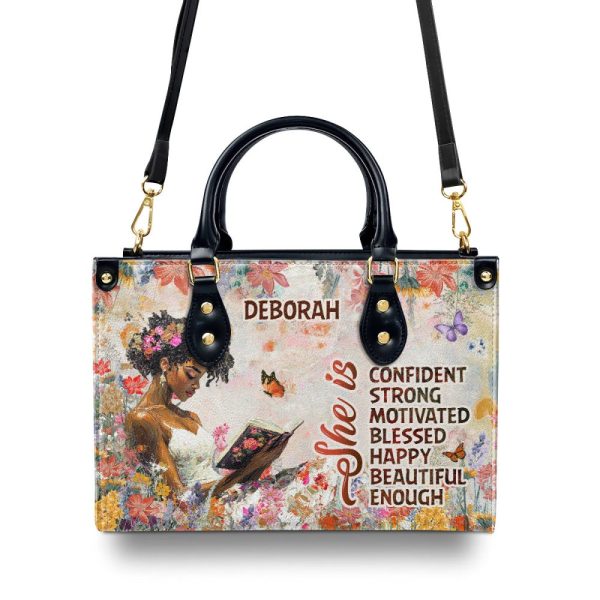 She Is Beautiful - Personalized Leather Handbag
