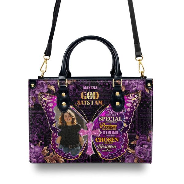 God Says I Am - Personalized Leather Handbag Sblhblm1006Ta