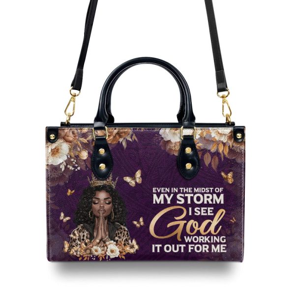 God Working It Out For Me - Personalized Leather Handbag
