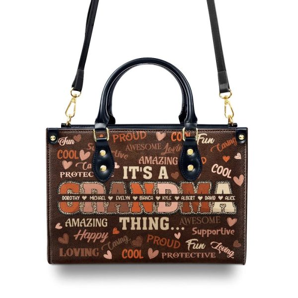 It Is A Grandma Thing - Personalized Leather Handbag Sblhblm2509T