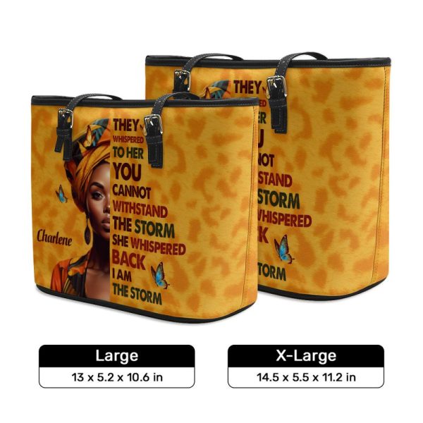 I Am The Storm - Personalized Leather Totebag