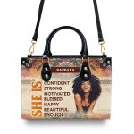 She Is - Personalized Leather Handbag
