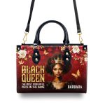 Black Queen Is Powerful - Personalized Leather Handbag