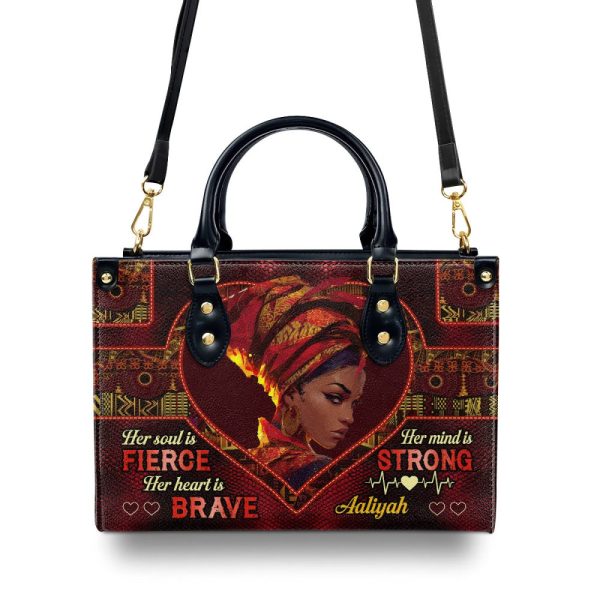 Her Soul Is Fierce - Personalized Leather Handbag